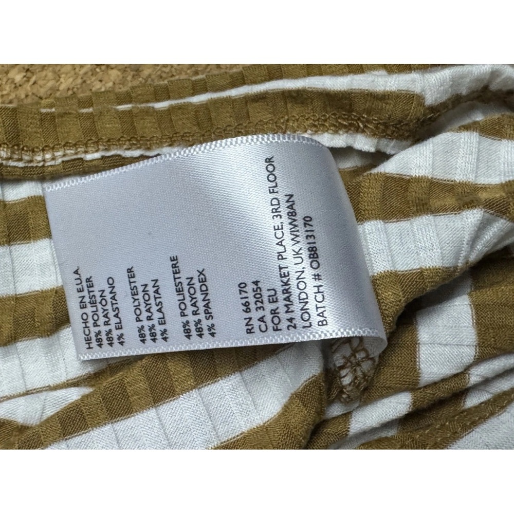 Urban Outfitters Mustard Striped Romper Womens M USA Deep V Boho Festival C - Picture 6 of 8